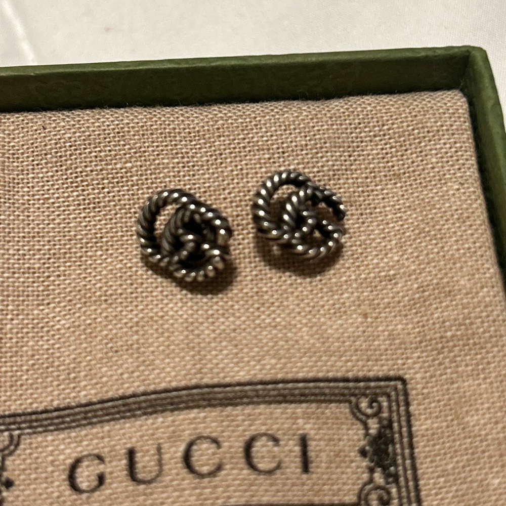 Gucci Twisted Silver Earrings